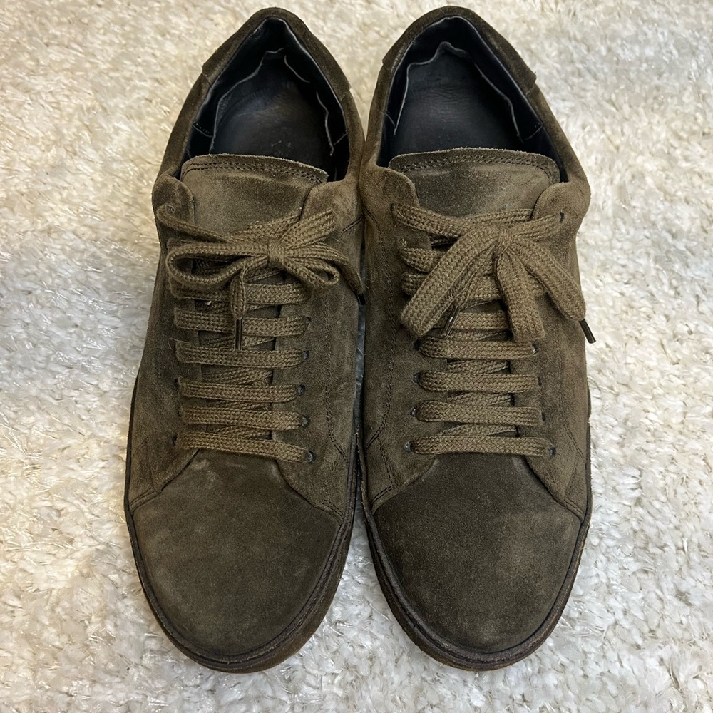 Vince Nobel Men's Green Suede Sneakers